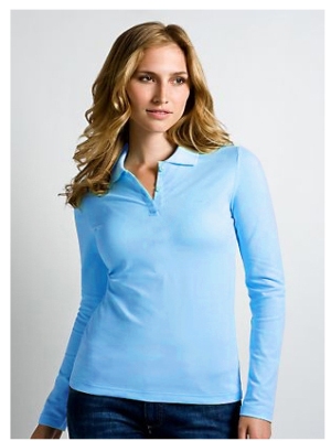 women polo shirt light blue style - Click Image to Close